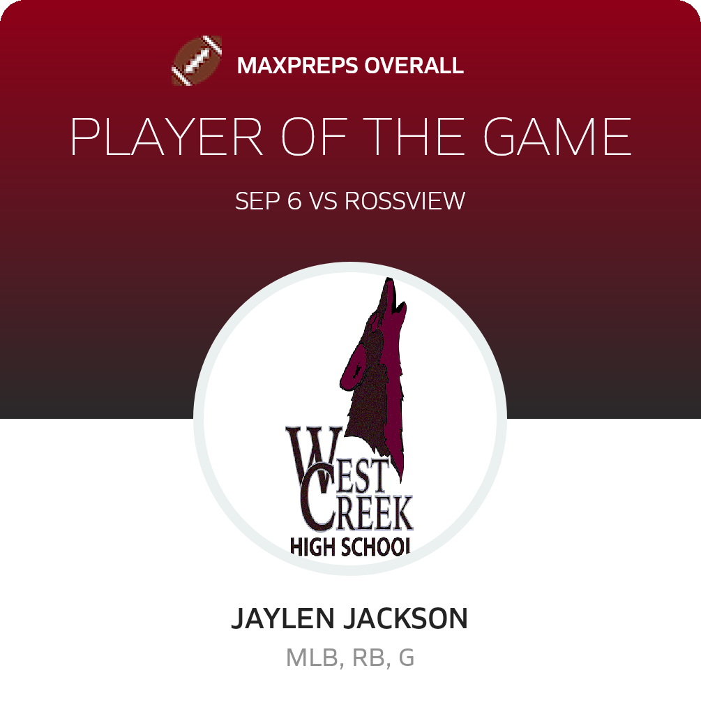 #10 Jaylen Jackson Player of the Game badge