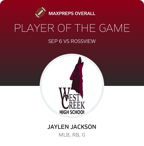 #10 Jaylen Jackson Player of the Game badge
