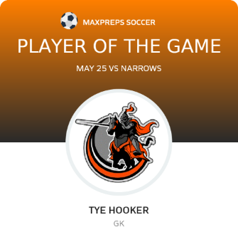 Tye Hooker Player of the Game badge