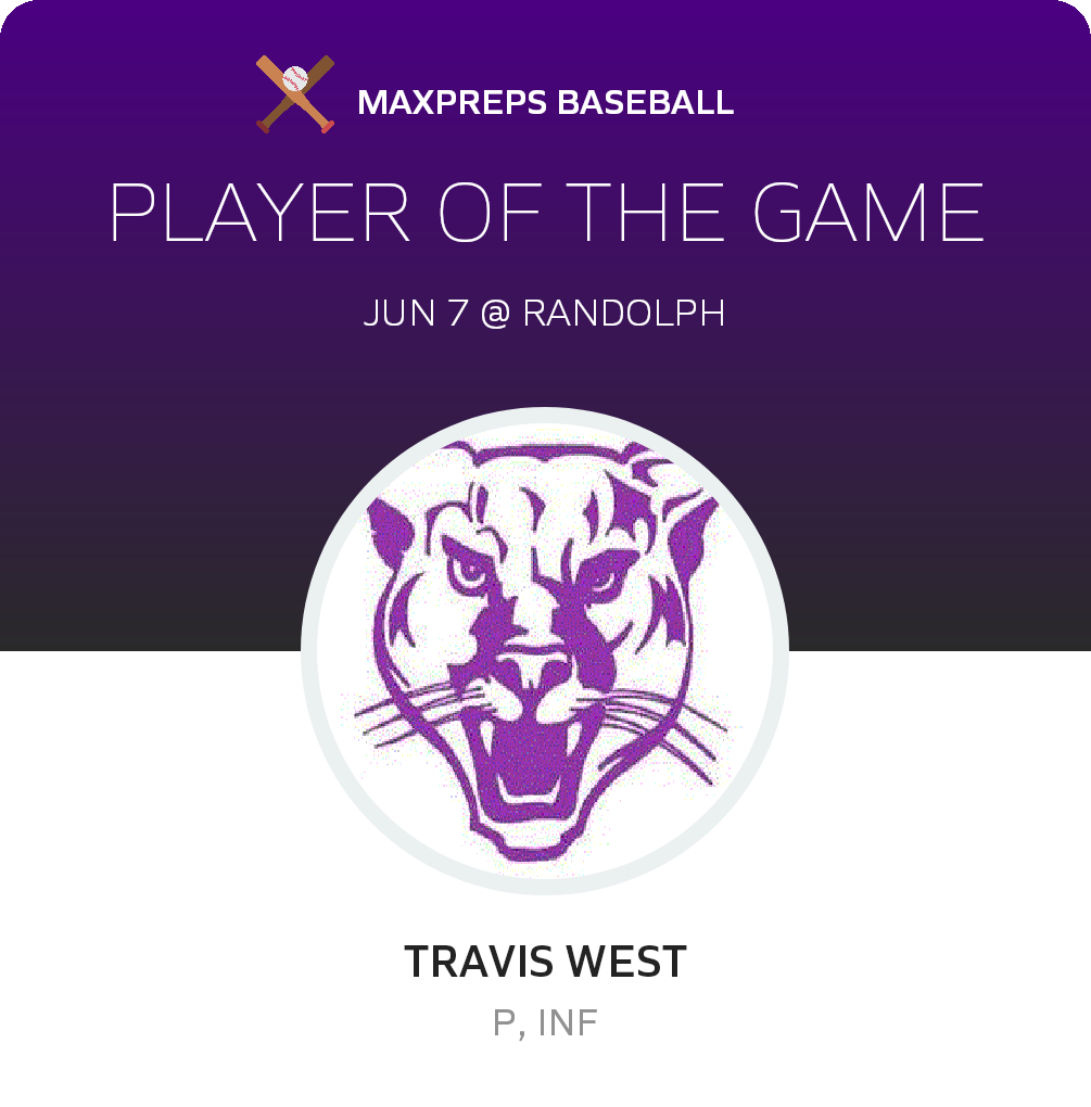 #34 Travis West Player of the Game badge