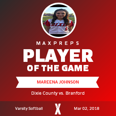 Mareena Johnson Player of the Game badge