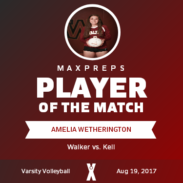 #7 Amelia Wetherington Player of the Game badge