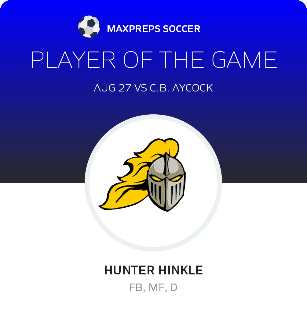 #6 Hunter Hinkle Player of the Game badge