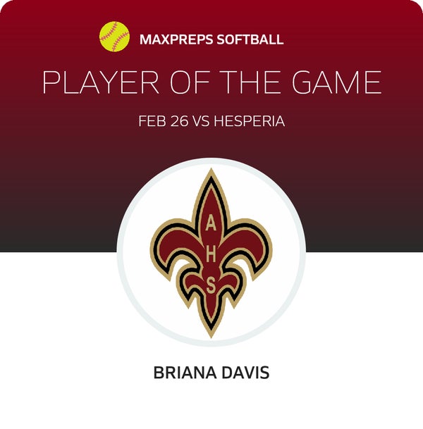 #14 Briana Davis Player of the Game badge