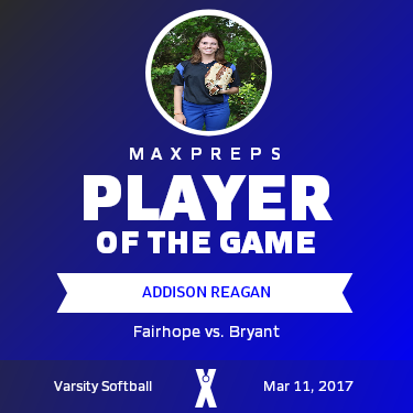#71 Addison Reagan Player of the Game badge