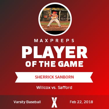 #32 Sherrick Sanborn Player of the Game badge