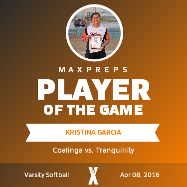 #11 Kristina Garcia Player of the Game badge