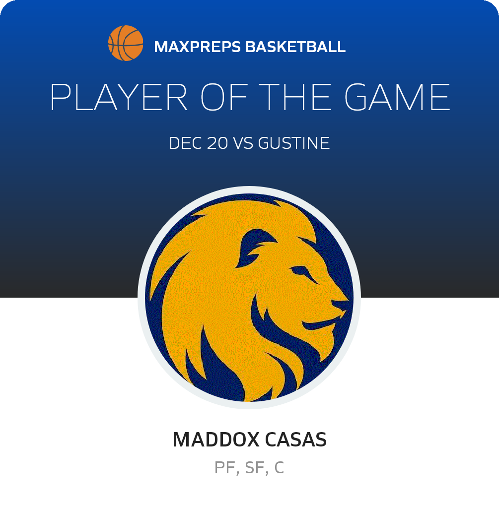 #4 Maddox Casas Player of the Game badge