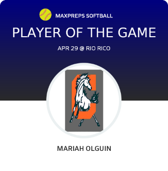 #19 Mariah Olguin Player of the Game badge