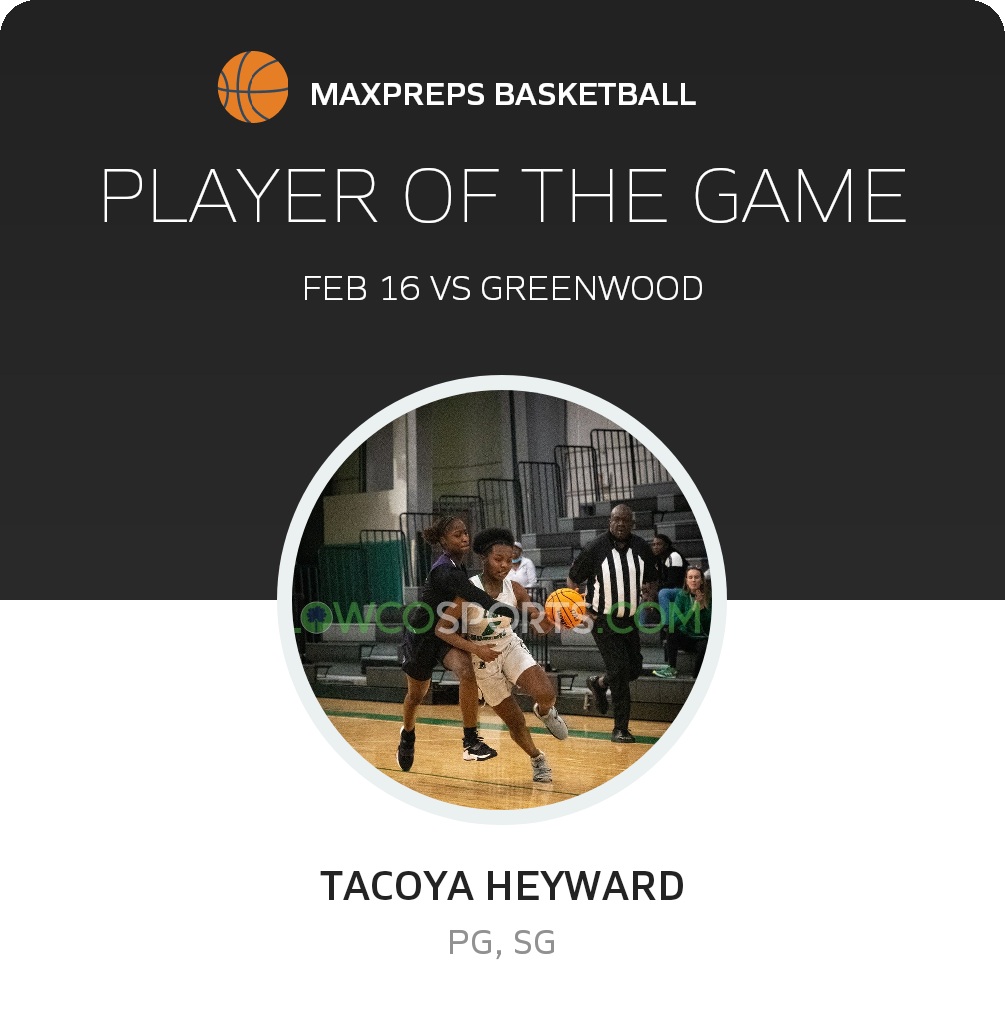#5 Tacoya Heyward Player of the Game badge