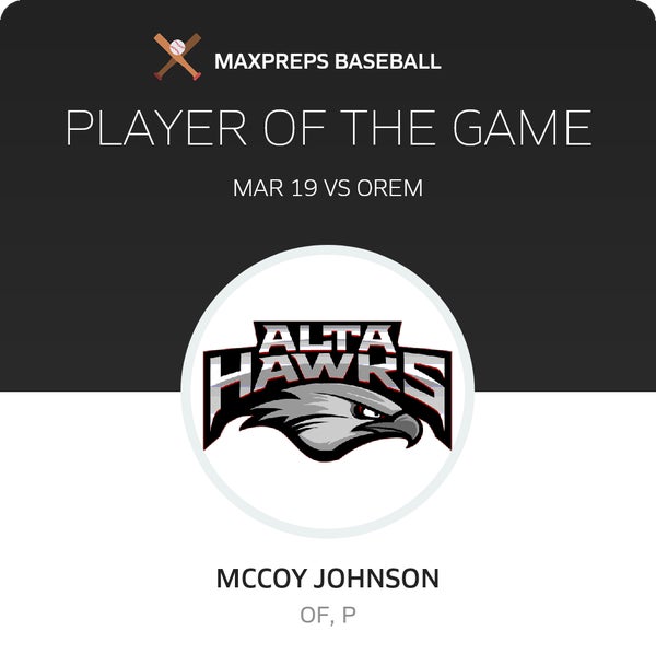#12 McCoy Johnson Player of the Game badge