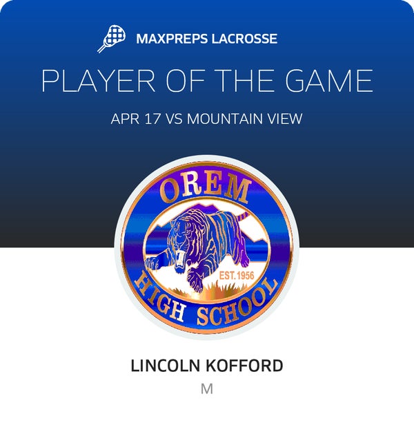 #2 Lincoln Kofford Player of the Game badge