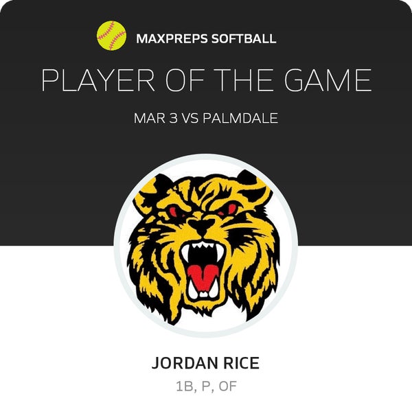#3 Jordan Rice Player of the Game badge