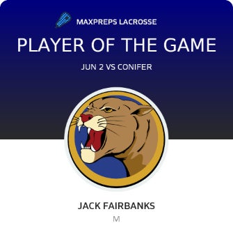 #9 Jack Fairbanks Player of the Game badge