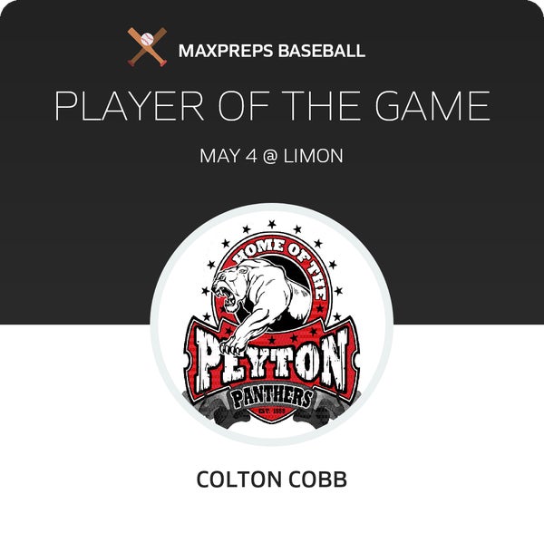 #44 Colton Cobb Player of the Game badge