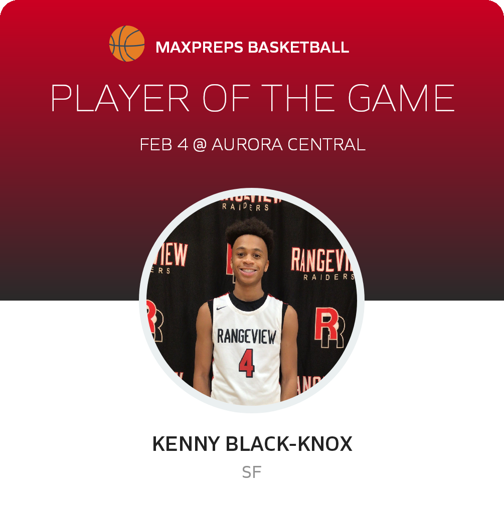 #4 Kenny Black-knox Player of the Game badge