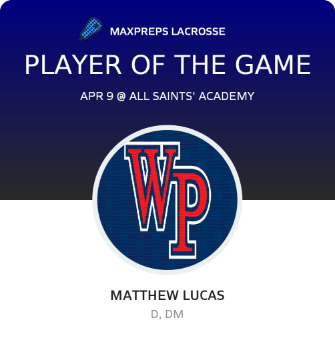 #22 Matthew Lucas Player of the Game badge