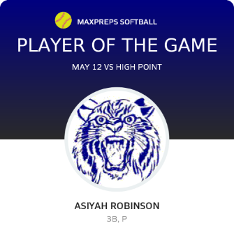 #9 Asiyah Robinson Player of the Game badge
