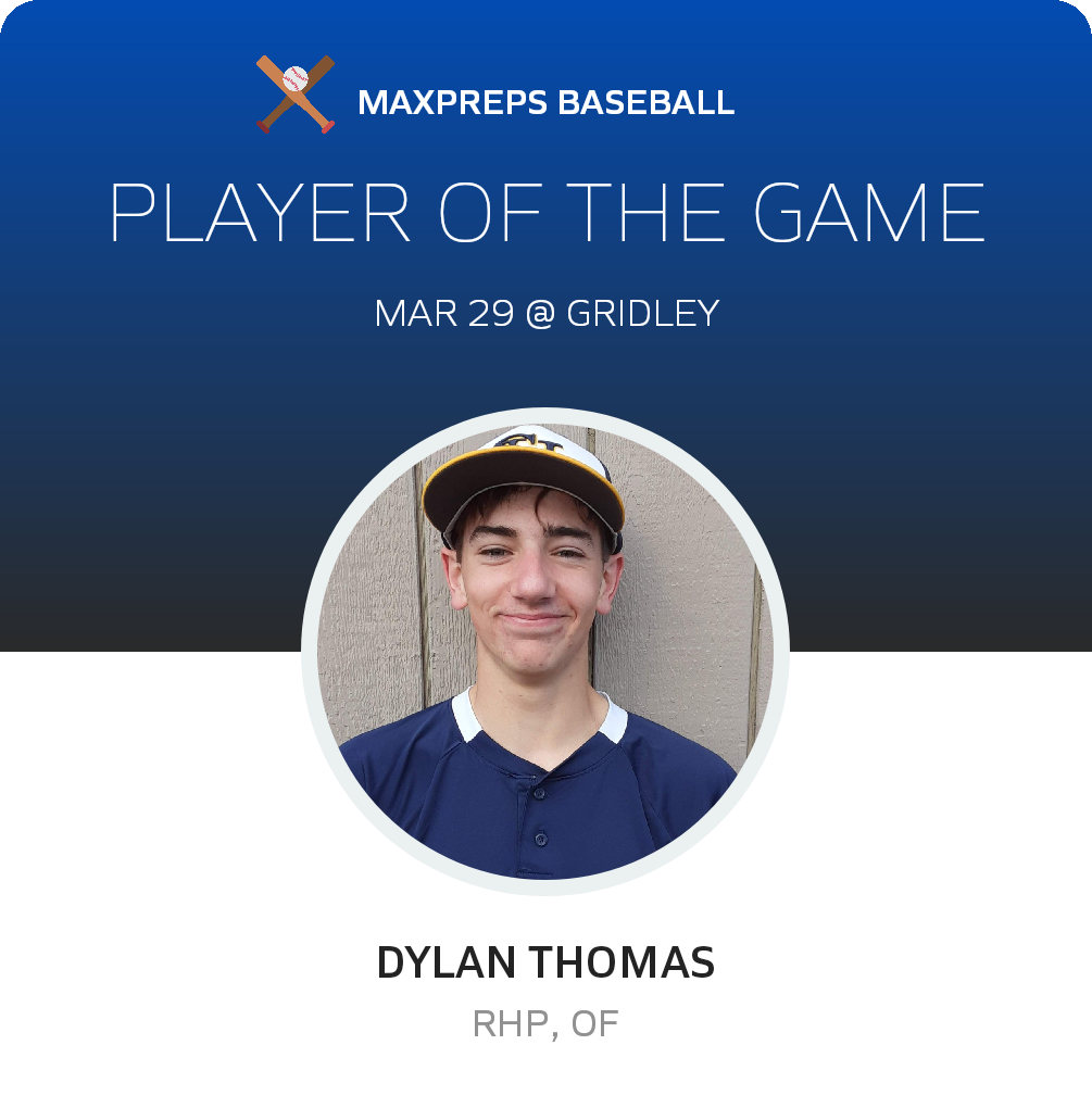 #15 Dylan Thomas Player of the Game badge