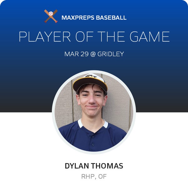 #15 Dylan Thomas Player of the Game badge