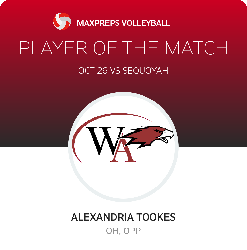 #13 Alexandria Tookes Player of the Game badge