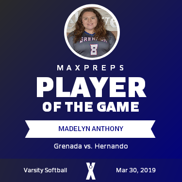#8 Madelyn Anthony Player of the Game badge