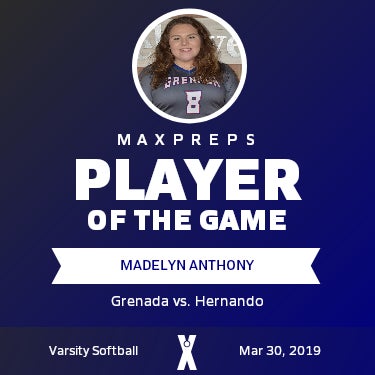 #8 Madelyn Anthony Player of the Game badge