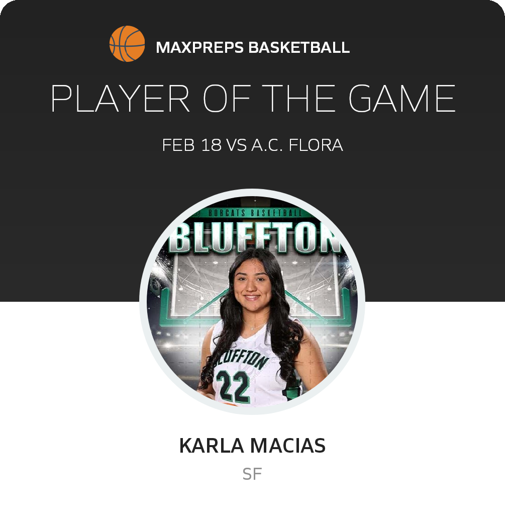 #22 Karla Macias Player of the Game badge
