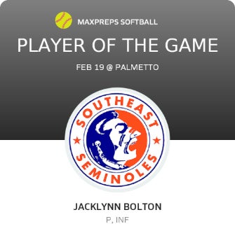 #10 Jacklynn Bolton Player of the Game badge