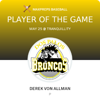 #13 Derek Von Allman Player of the Game badge