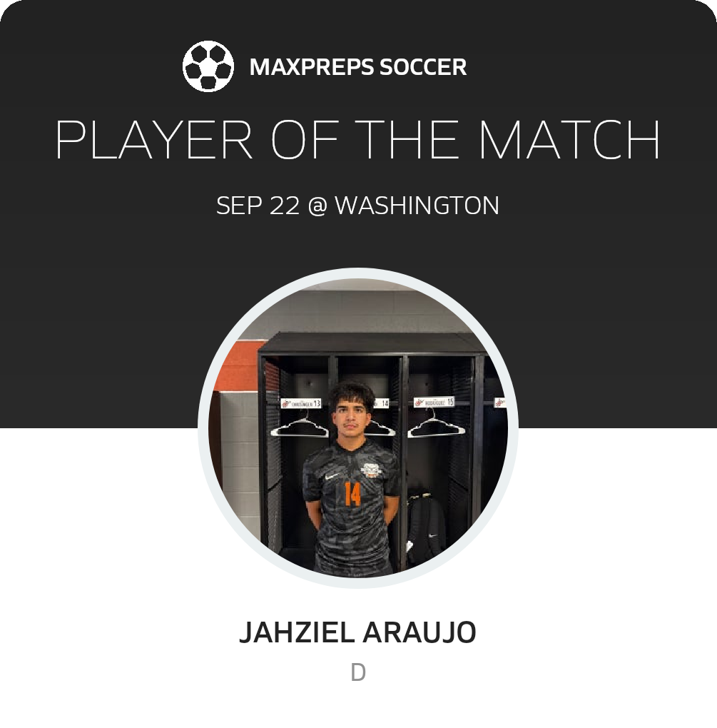 Jahziel Araujo, Martinsburg Man of the Match