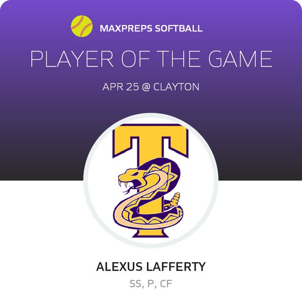 #22 Alexus Lafferty Player of the Game badge