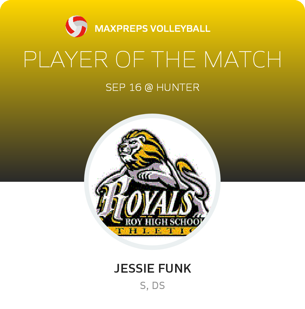 #16 Jessie Funk Player of the Game badge
