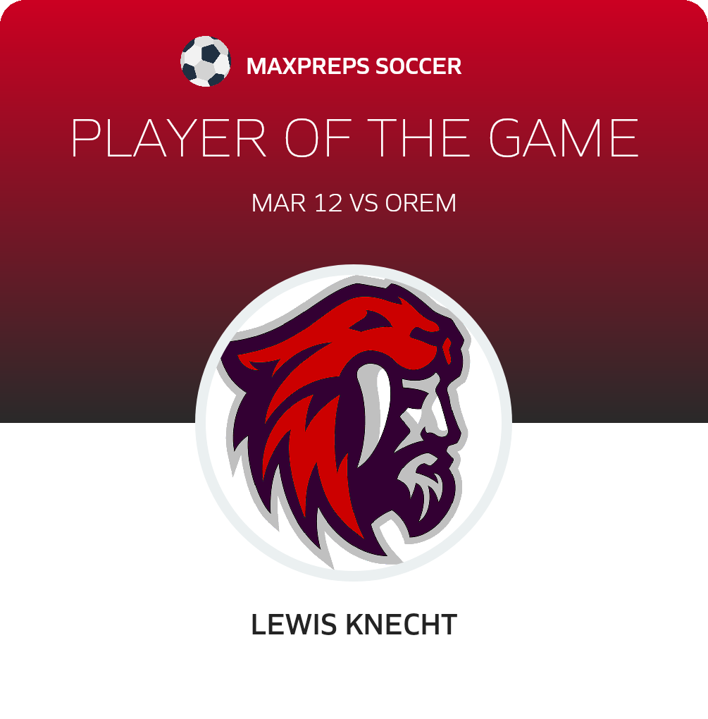 #7 Lewis Knecht Player of the Game badge