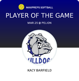 #4 Kacy Barfield Player of the Game badge