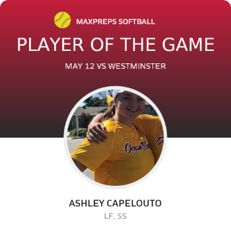 #44 Ashley Capelouto Player of the Game badge