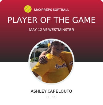 #44 Ashley Capelouto Player of the Game badge