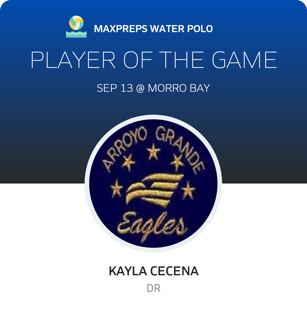#4 Kayla Cecena Player of the Game badge