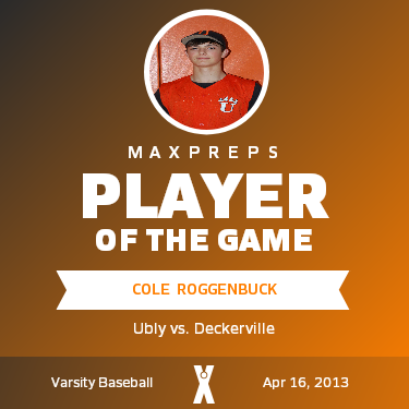 #20 Cole  Roggenbuck Player of the Game badge