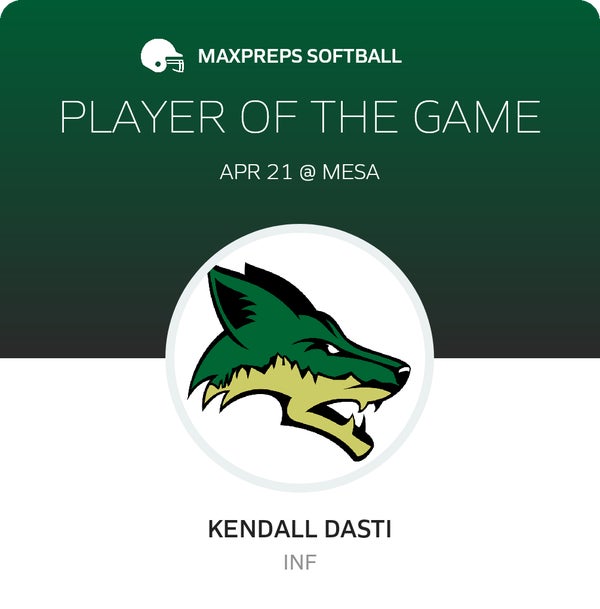 #4 Kendall Dasti Player of the Game badge