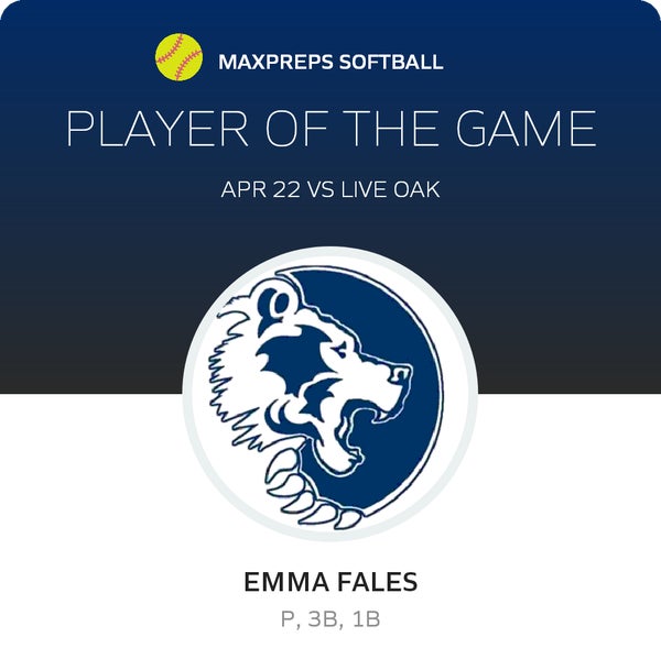 #14 Emma Fales Player of the Game badge