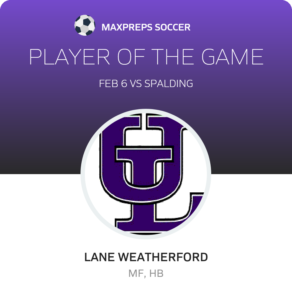 #7 Lane Weatherford Player of the Game badge