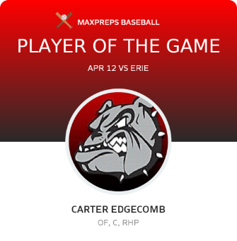 #4 Carter Edgecomb Player of the Game badge