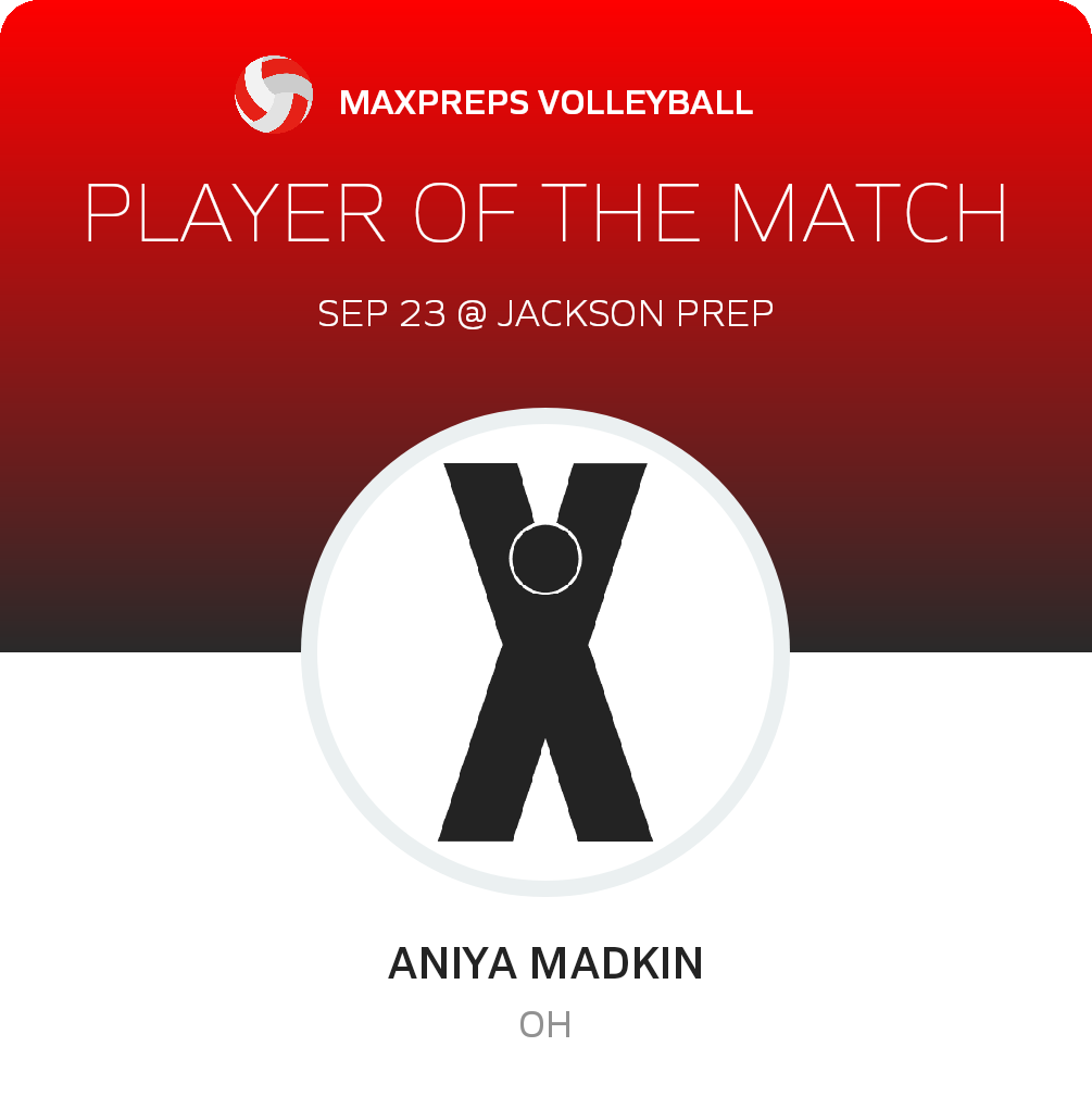 #9 Aniya Madkin Player of the Game badge