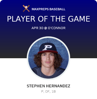 #10 Stephen Hernandez Player of the Game badge