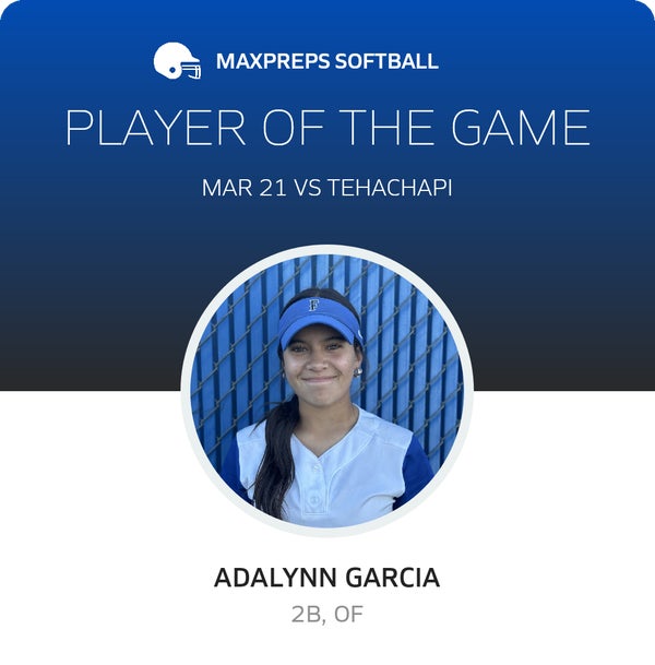 #4 Adalynn Garcia Player of the Game badge
