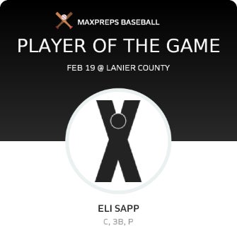 #3 ELI SAPP Player of the Game badge