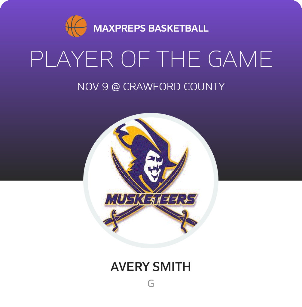 #24 Avery Smith Player of the Game badge