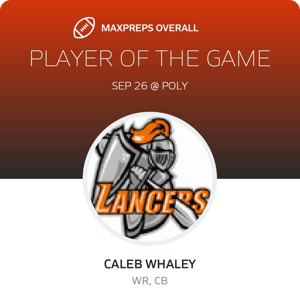 #1 Caleb Whaley Player of the Game badge