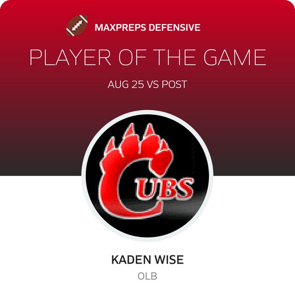 #21 Kaden Wise Player of the Game badge